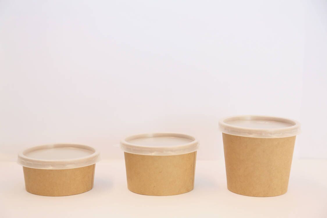 Kraft Paper Portion Cup with Paper Lids AHCOF
